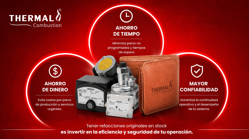 Refacciones críticas en sistemas de combustión